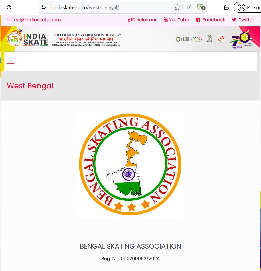 Bengal Skating Association official state federation details